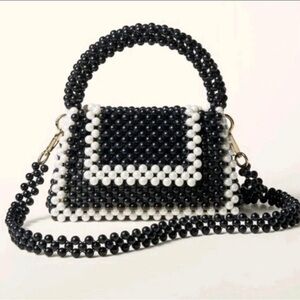 NWT! Kate Spade Elegant Black and White Beaded Handbag